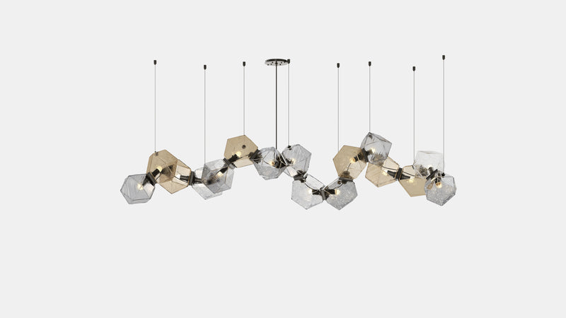 Welles Glass Long Chandelier 16
