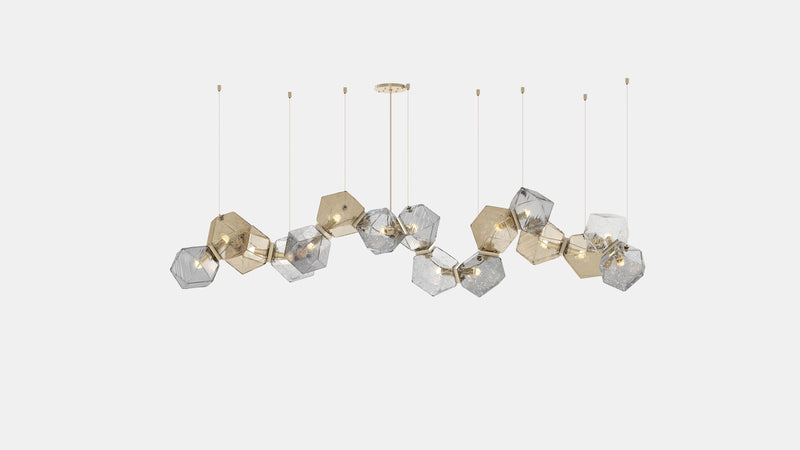 Welles Glass Long Chandelier 16
