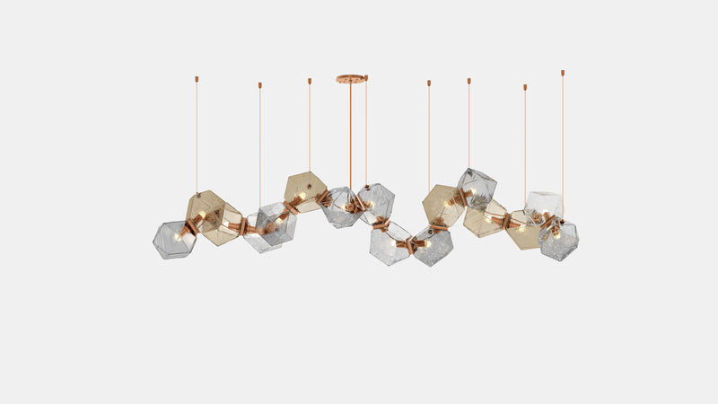 Welles Glass Long Chandelier 16