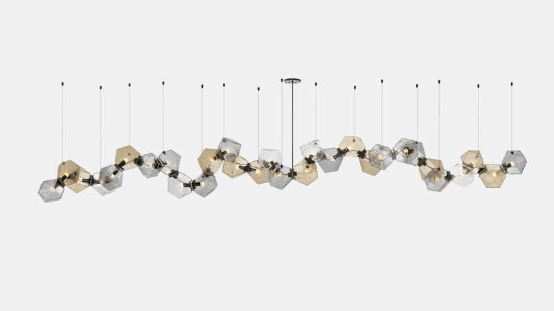 Welles Glass Long Chandelier 30
