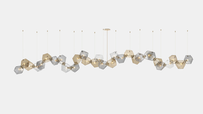Welles Glass Long Chandelier 30