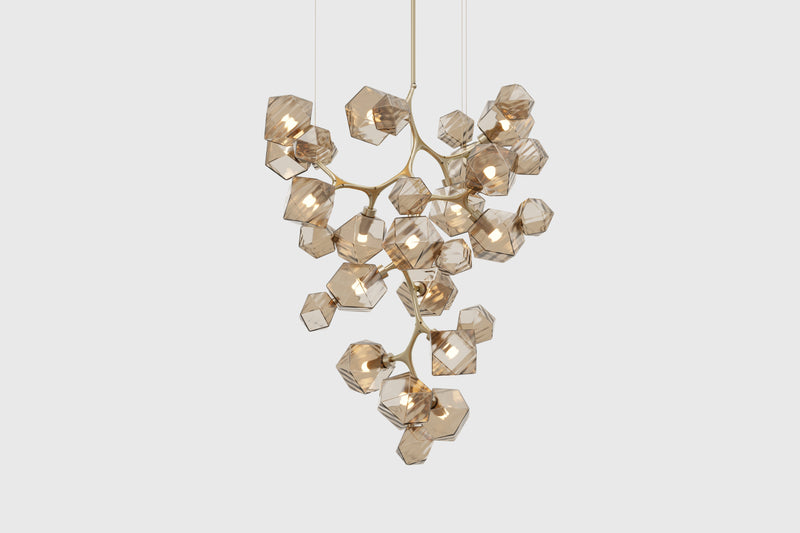 Welles Central Chandelier by David Rockwell, Smoked Bronze Glass