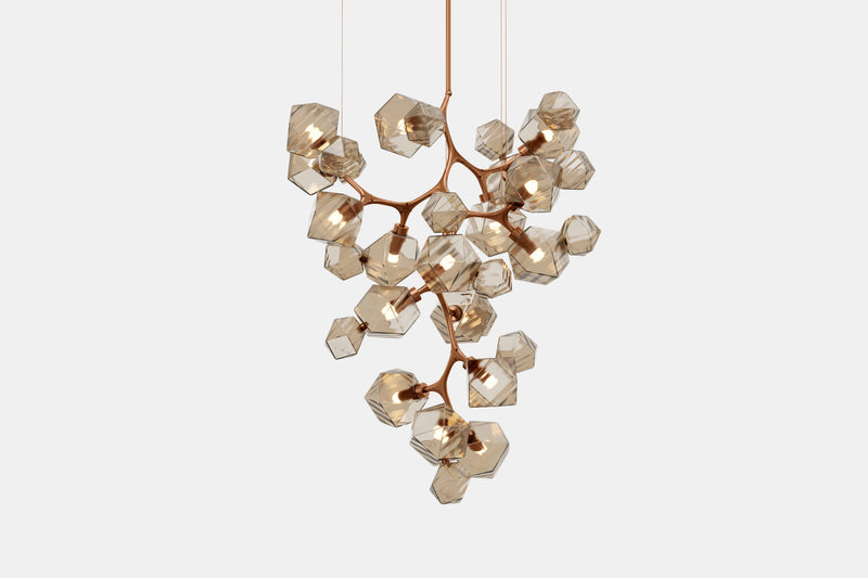 Welles Central Chandelier by David Rockwell, Smoked Bronze Glass