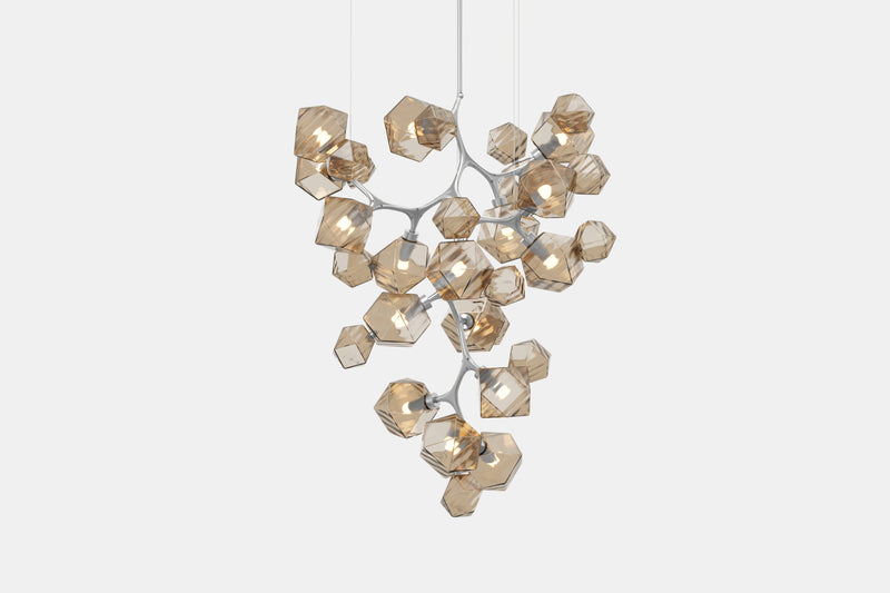 Welles Central Chandelier by David Rockwell, Smoked Bronze Glass