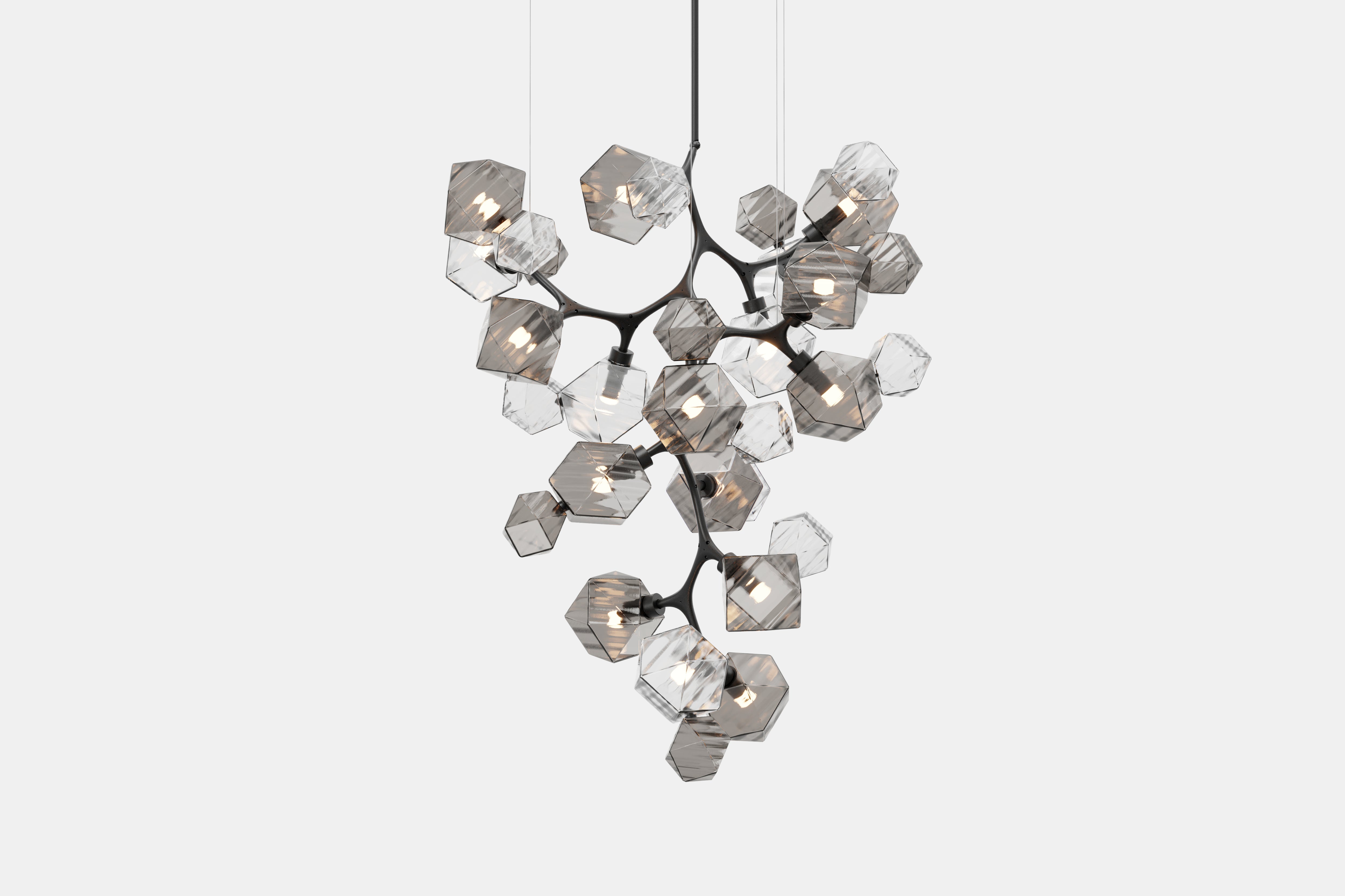 David Rockwell | Welles Central Chandelier | Smoked Gray & Clear Glass
