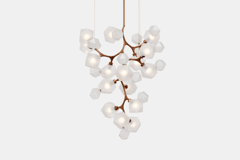 Welles Central Chandelier by David Rockwell, Alabaster White Glass