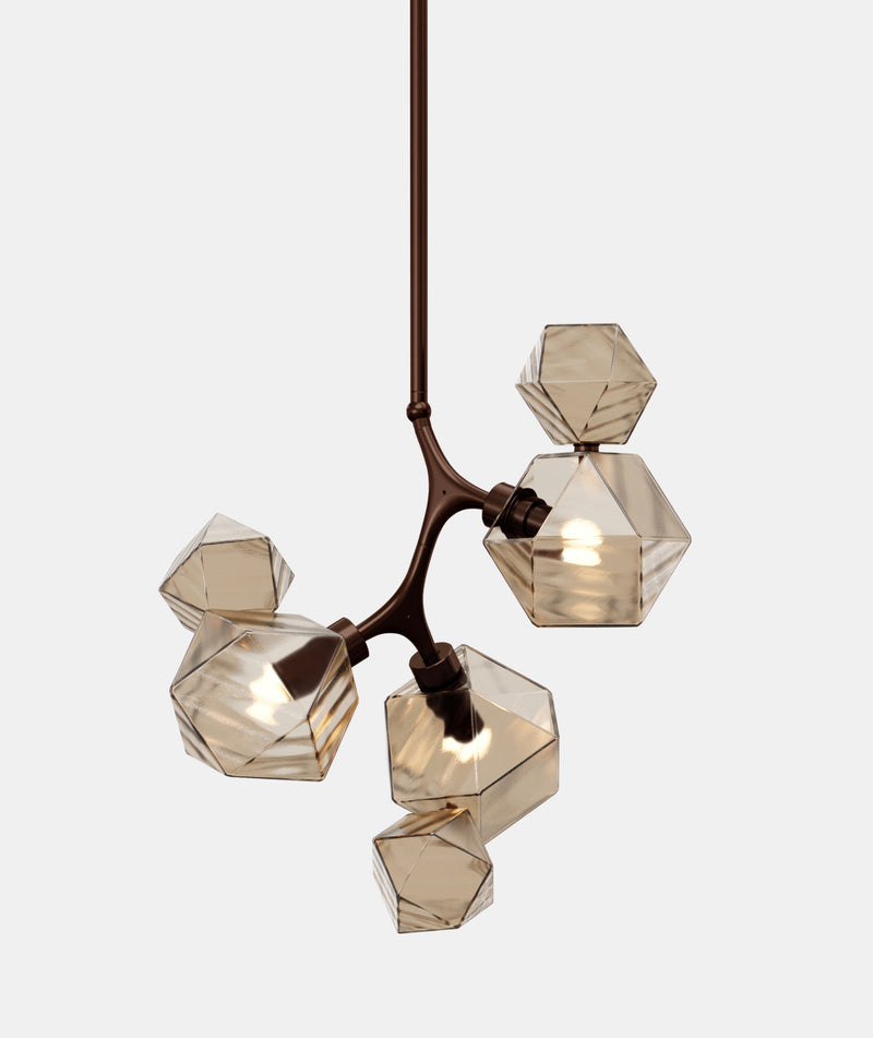Welles Pendant by David Rockwell, Smoked Bronze Glass