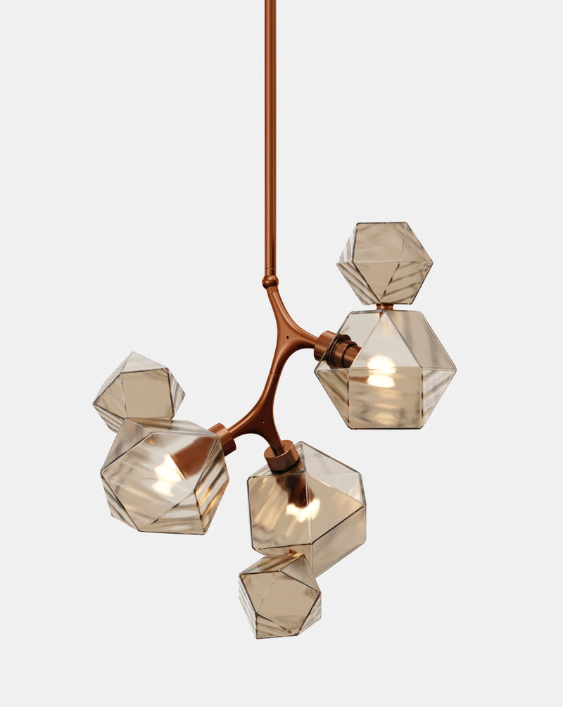 Welles Pendant by David Rockwell, Smoked Bronze Glass