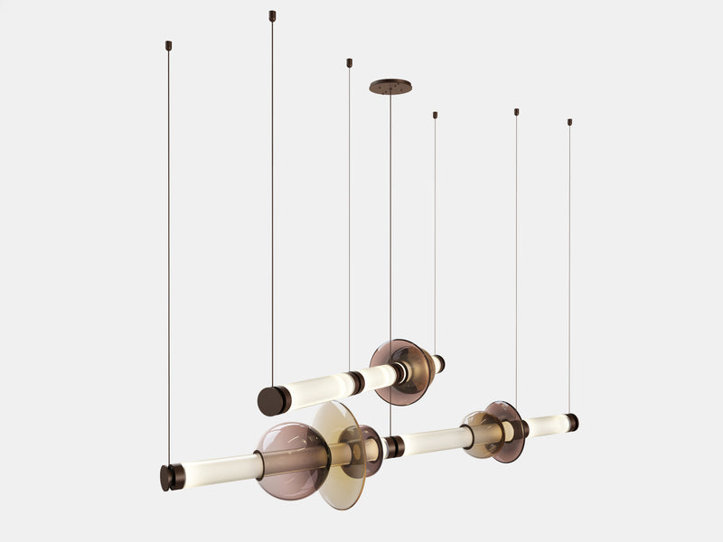 The Luna Chandelier 2-tier is a modern glass chandelier and a perfect statement piece for anywhere within the home or hospitality space. An opportunity to create a unique and enticing lighting solution, as it encompasses a modular design format, this light is customisable to your choices to create a bespoke chandelier.