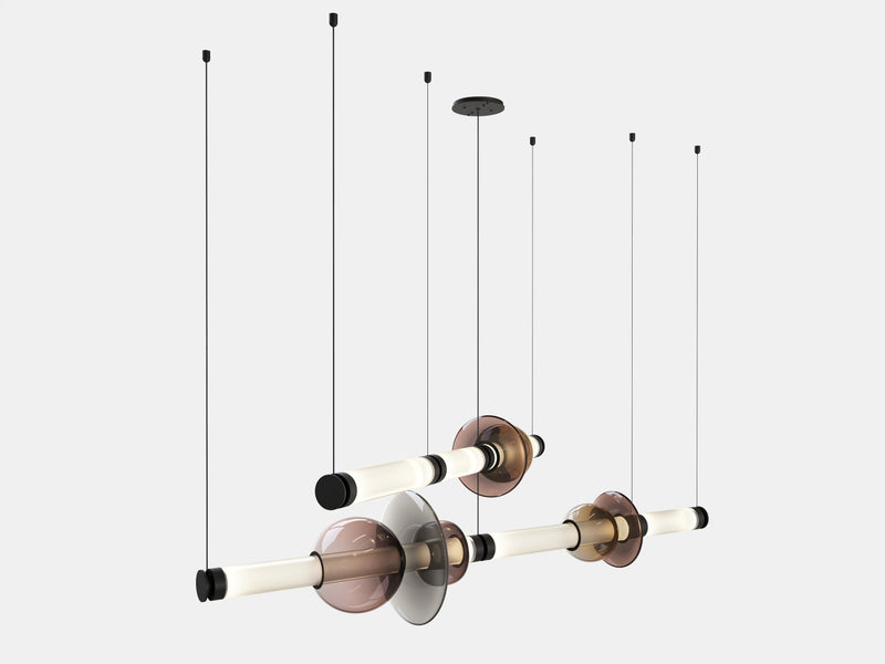 The Luna Chandelier 2-tier is a modern glass chandelier and a perfect statement piece for anywhere within the home or hospitality space. An opportunity to create a unique and enticing lighting solution, as it encompasses a modular design format, this light is customisable to your choices to create a bespoke chandelier.