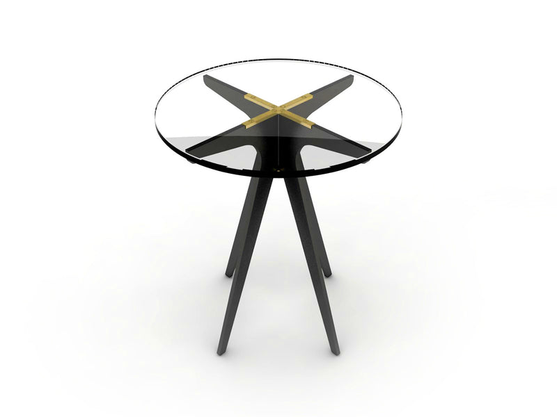 A design with mid-century sensibilities, meet the DEAN Round Side table. The coolness of a minimalist metallic structure softened by the rounded edges of its glass top, the DEAN features a versatile silhouette that breathes space into any room.
