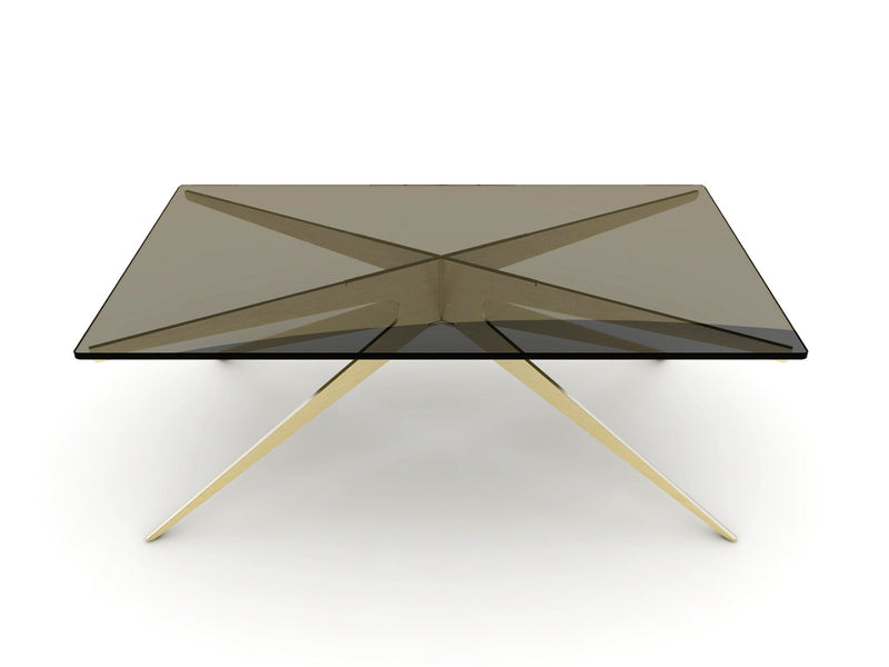 The luxurious Dean Oval Side Table is inspired by mid-century modern design but with a minimalist metallic structure softened by the rounded edges of the sleek glass top.