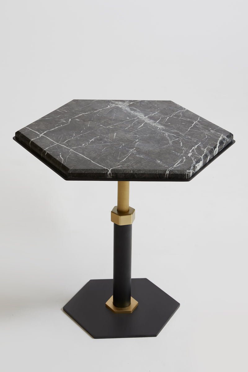 Pedestal Hexagon Side Table
