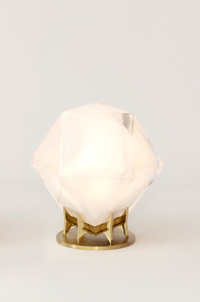 Welles Double Blown Glass Desk Lamp