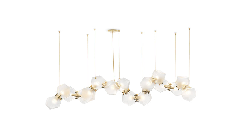 Welles Glass Long Chandelier 16