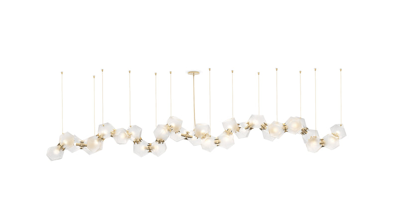 Welles Glass Long Chandelier 28