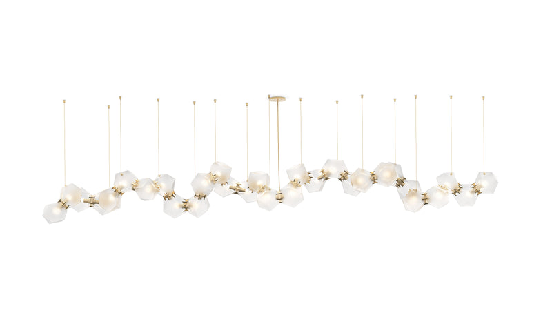 Welles Glass Long Chandelier 30