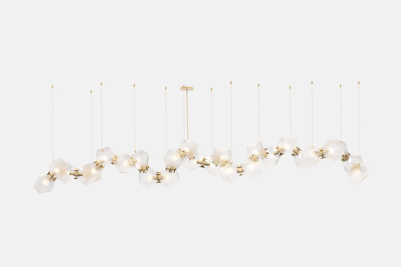 Welles Glass Long Chandelier 26