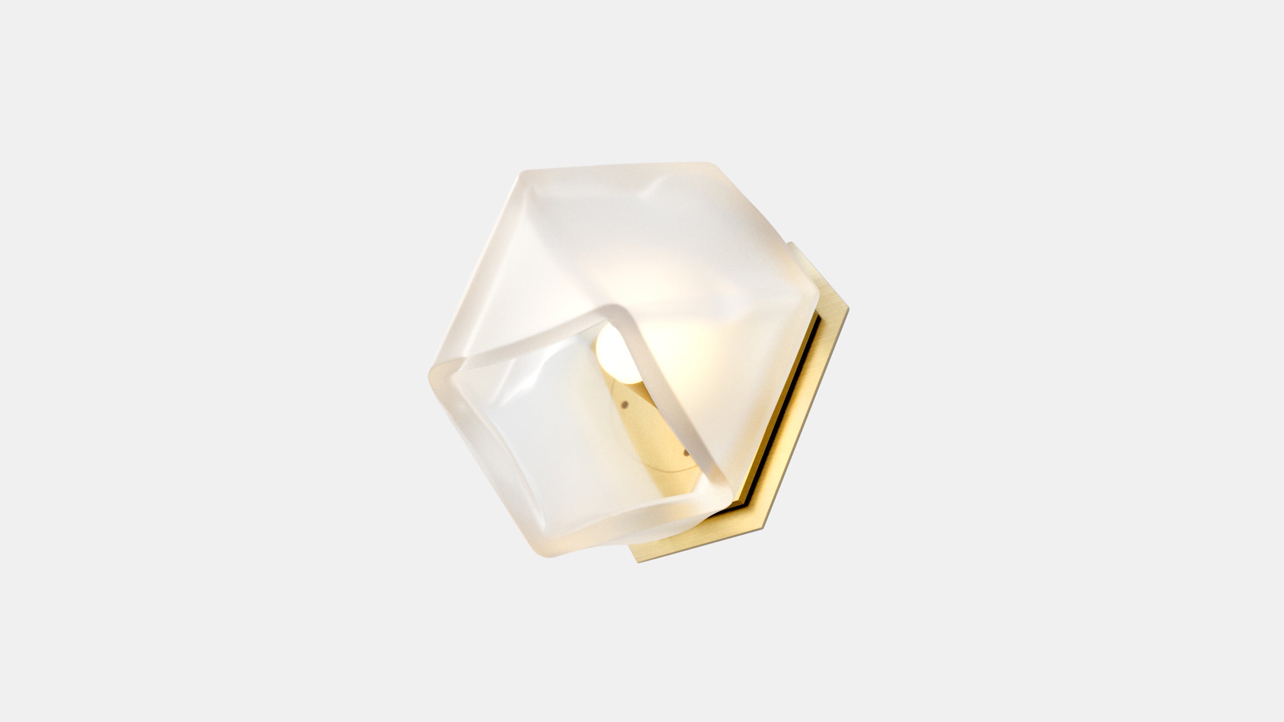 Double Blown Glass Sconce Welles Gabriel Scott Satin Brass White US