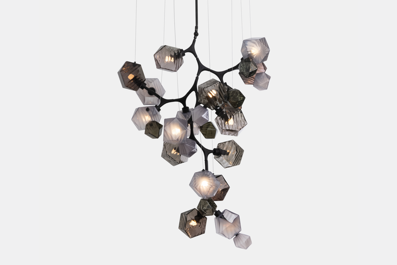 Welles Central Chandelier by David Rockwell, Smoked Bronze Glass