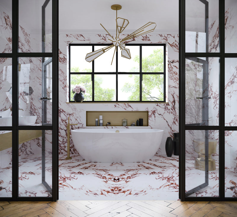 A veritable showstopper, the Harlow Large Chandelier offers luxury in an elegant starburst of light that reflects and refracts through its mold-blown glass shade. Not only designed as a contemporary steel chandelier this made-to-order lighting fixture is also available in bronze, copper, nickel and brass.
