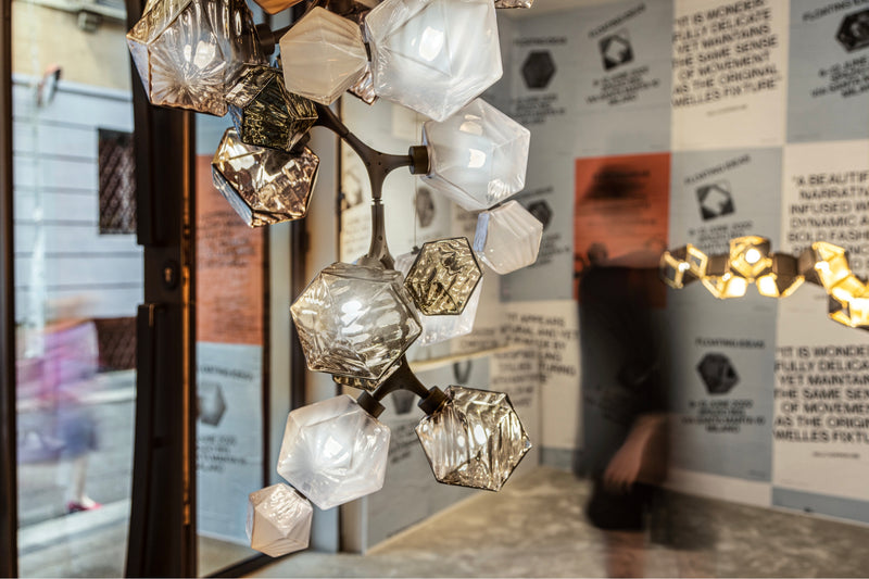 Welles Central Chandelier by David Rockwell, Smoked Bronze Glass