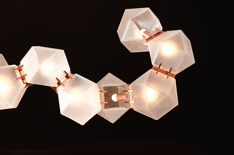 Welles Glass Long Chandelier 16
