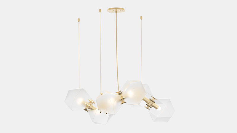Welles Glass Long Chandelier 6