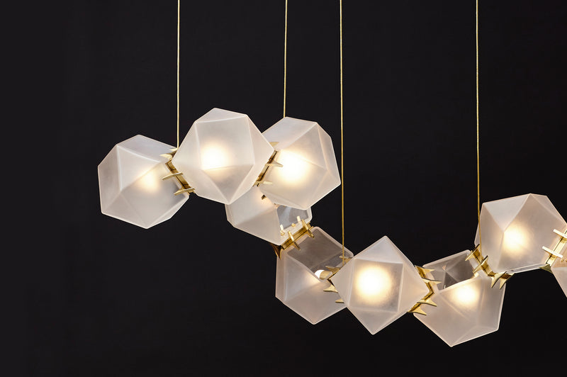 Welles Glass Long Chandelier 16