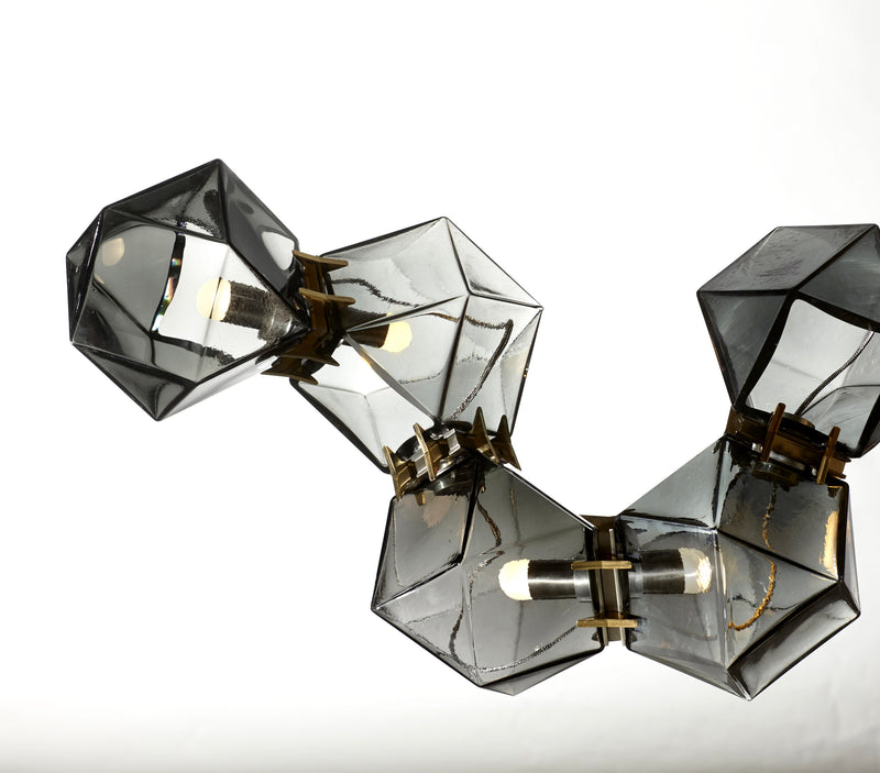 Welles Glass Long Chandelier 16