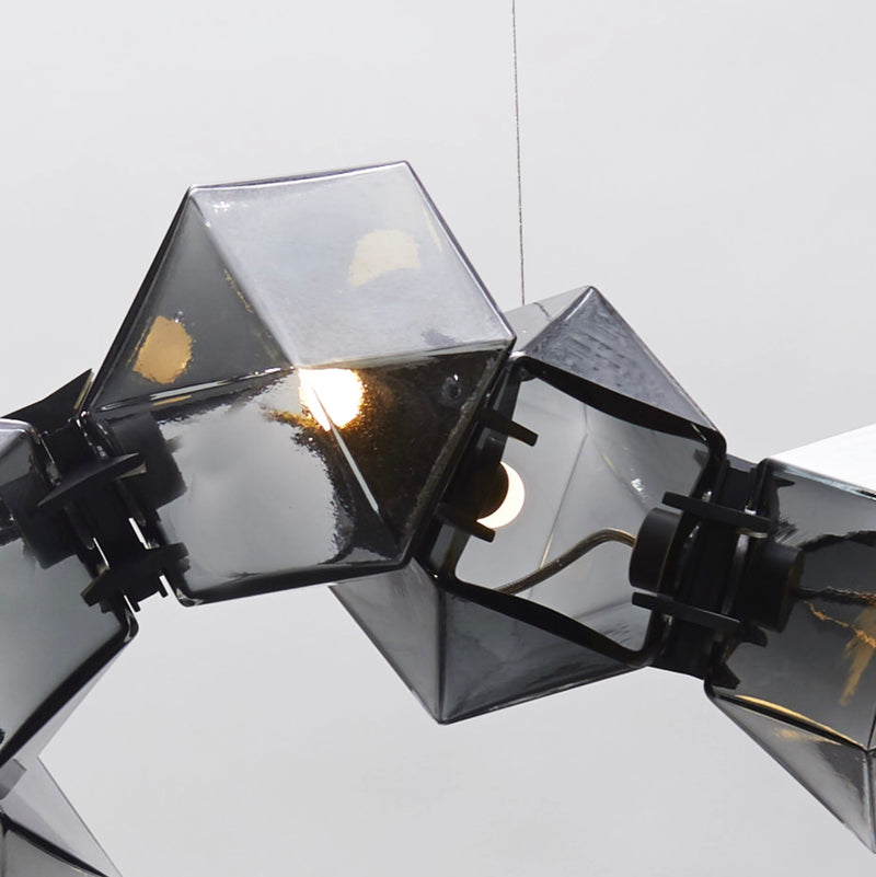 Welles Glass Long Chandelier 6