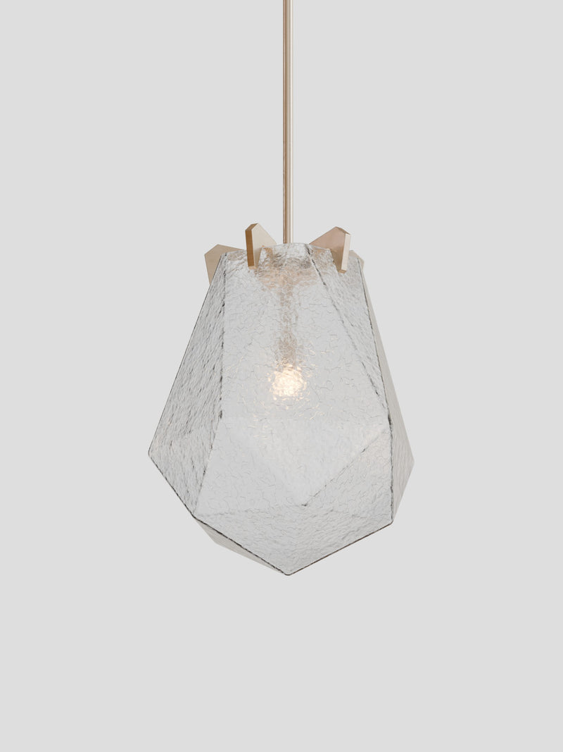 Briolette Pendant, Large, Cracked Textured