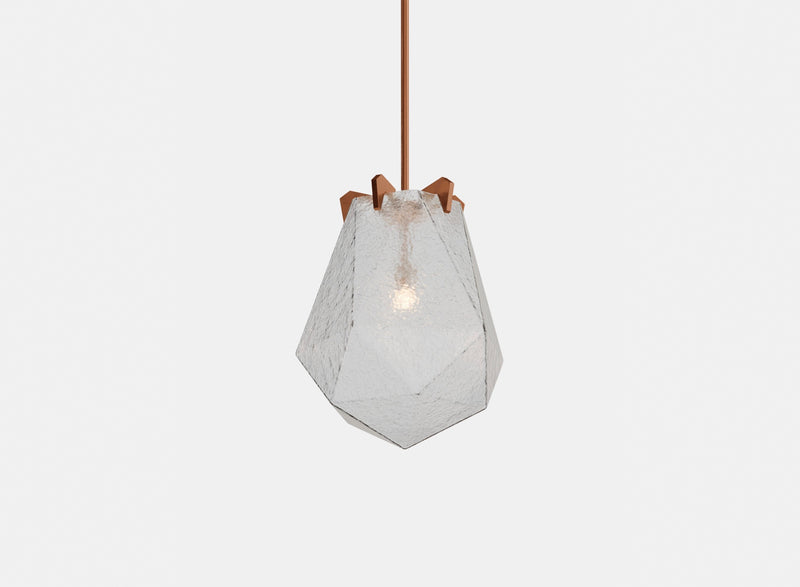 Briolette Pendant, Small, Cracked Textured