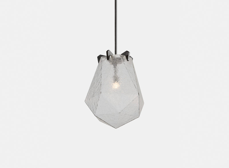 Briolette Pendant, Small, Cracked Textured