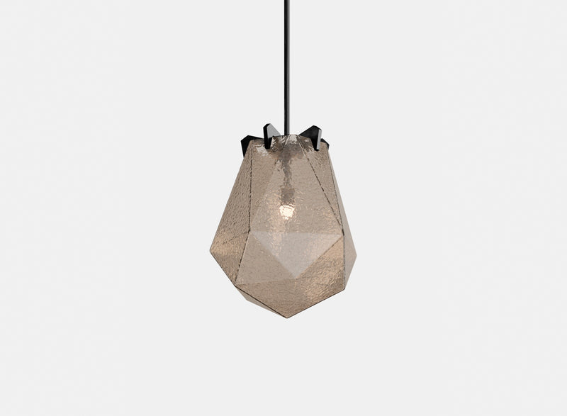 Briolette Pendant, Small, Cracked Textured