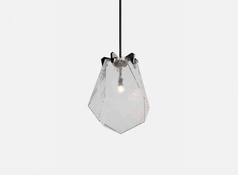Briolette Pendant, Small, Ribbed Textured