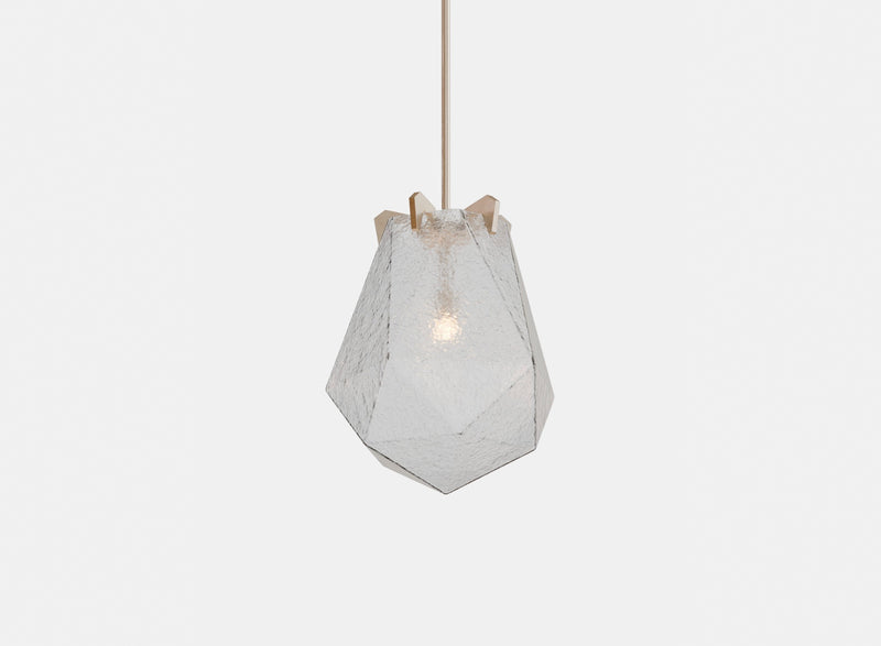 Briolette Pendant, Small, Cracked Textured