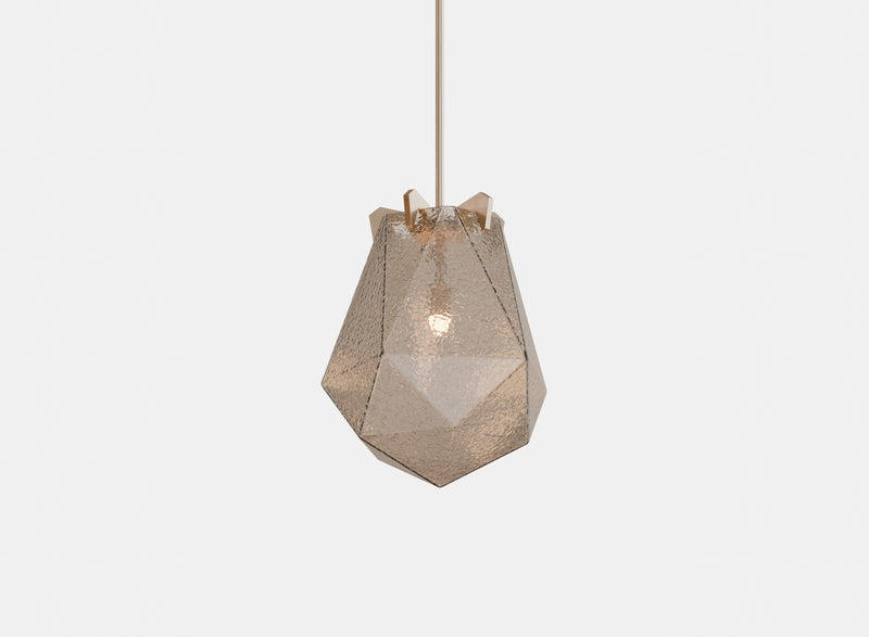 Briolette Pendant, Small, Cracked Textured