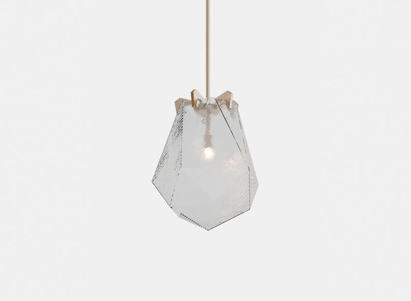 Briolette Pendant, Small, Ribbed Textured