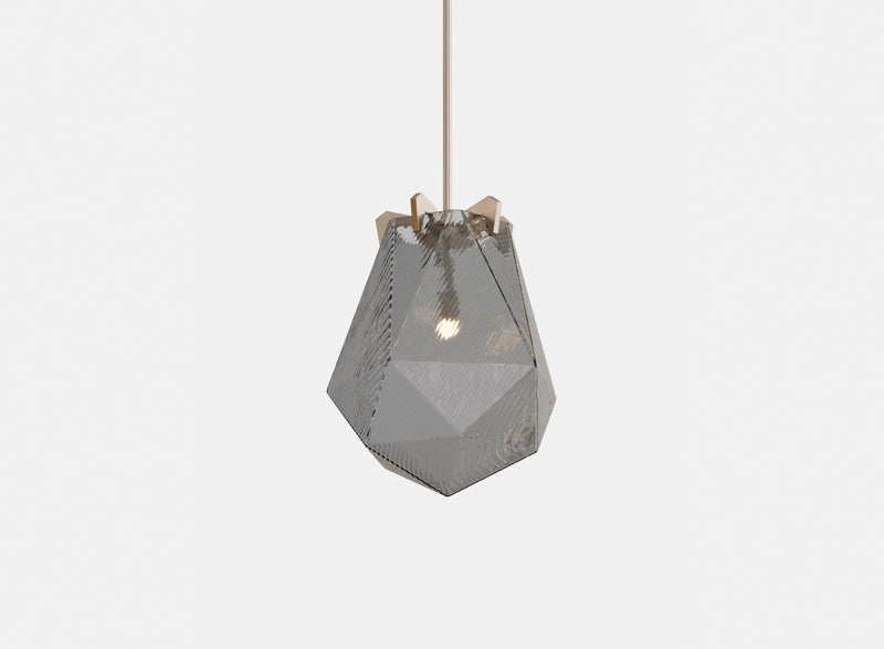 Briolette Pendant, Small, Ribbed Textured