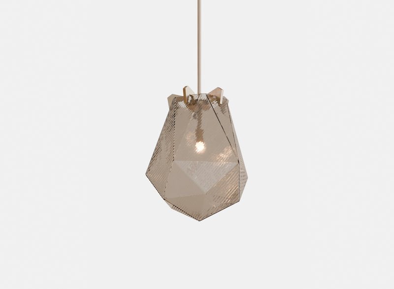 Briolette Pendant, Small, Ribbed Textured