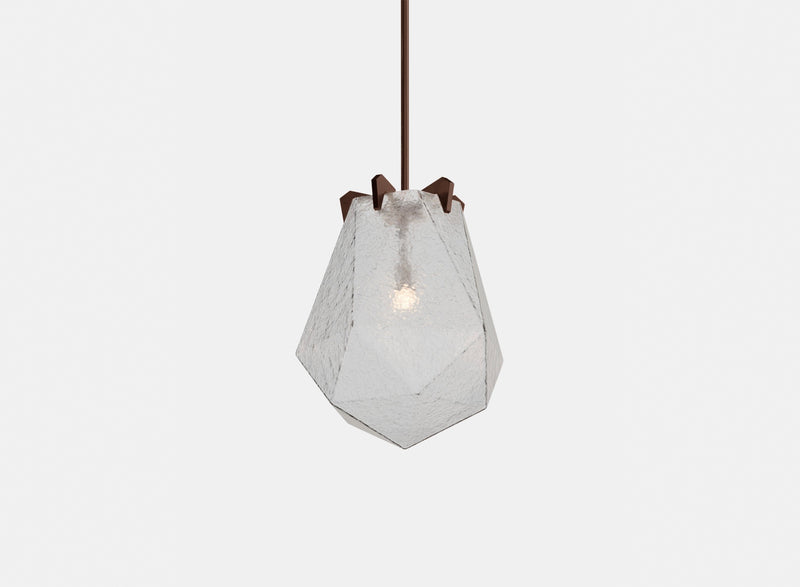 Briolette Pendant, Small, Cracked Textured