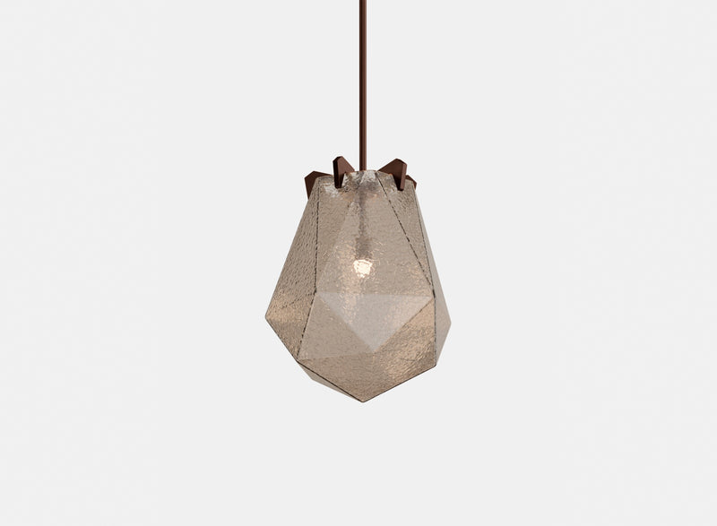 Briolette Pendant, Small, Cracked Textured