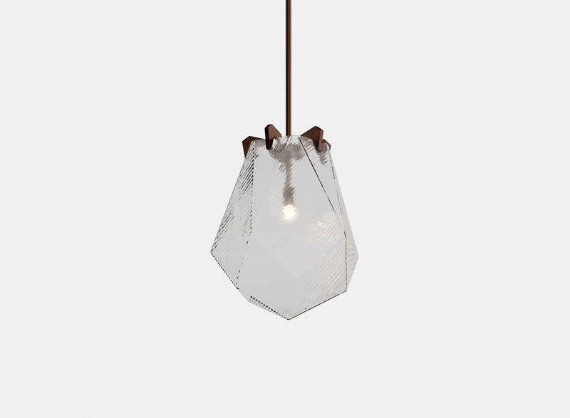 Briolette Pendant, Small, Ribbed Textured