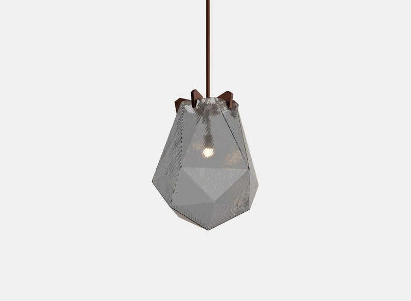 Briolette Pendant, Small, Ribbed Textured