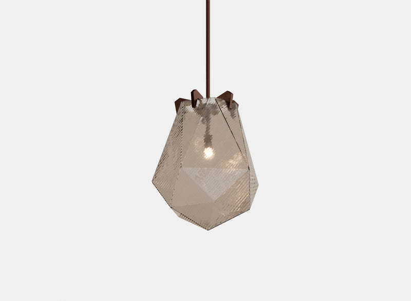 Briolette Pendant, Small, Ribbed Textured