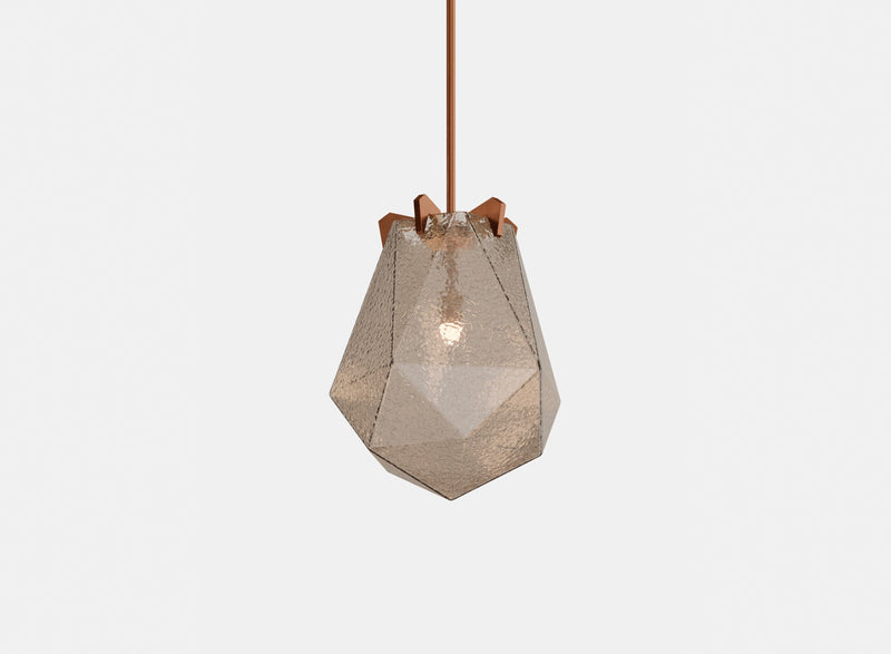 Briolette Pendant, Small, Cracked Textured