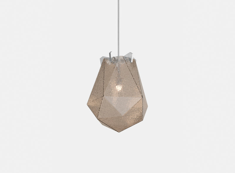 Briolette Pendant, Small, Cracked Textured
