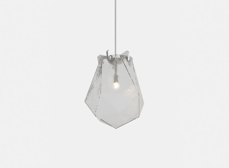 Briolette Pendant, Small, Ribbed Textured