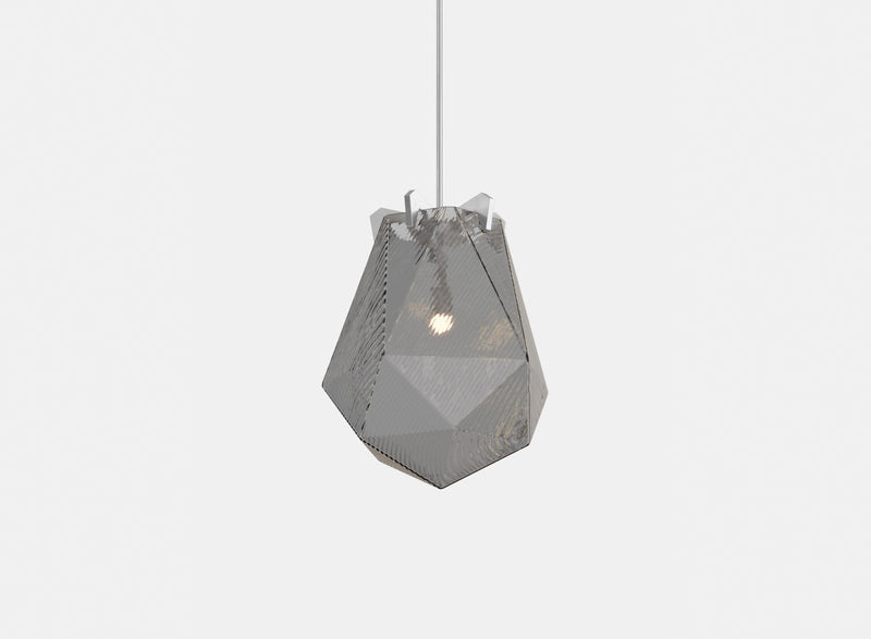 Briolette Pendant, Small, Ribbed Textured